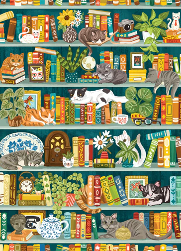 Cobble Hill Puzzles 1000 Pieces The Purrfect Bookshelf