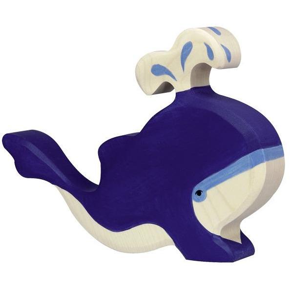 Holztiger Blue Whale With Water Fountain