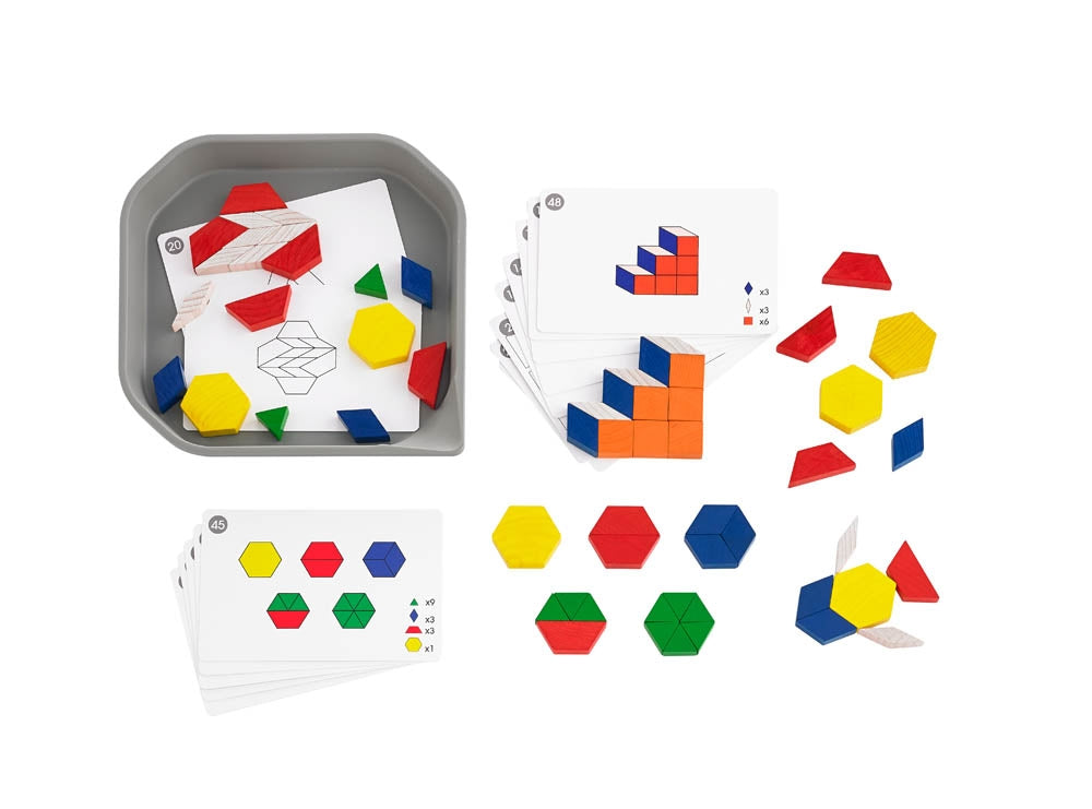 EDX Education Fun Play Wooden Pattern Blocks