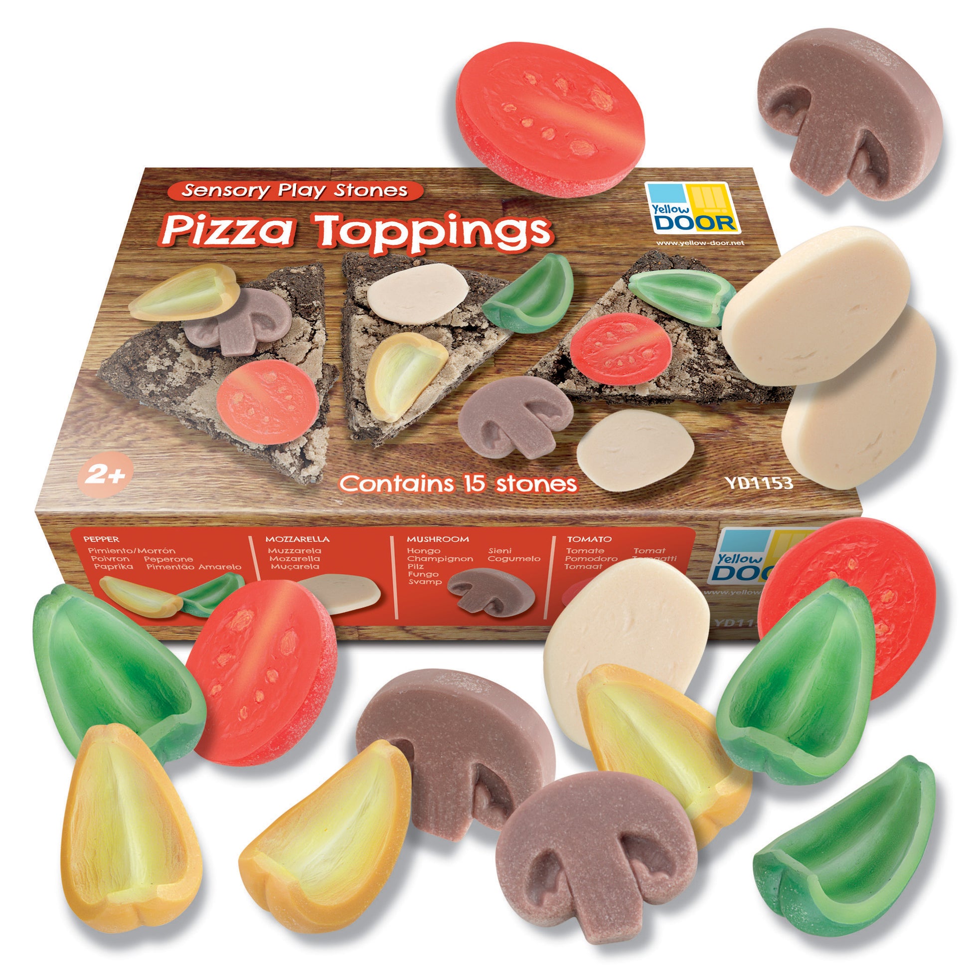 Yellow Door Sensory Play Stones – Pizza Toppings