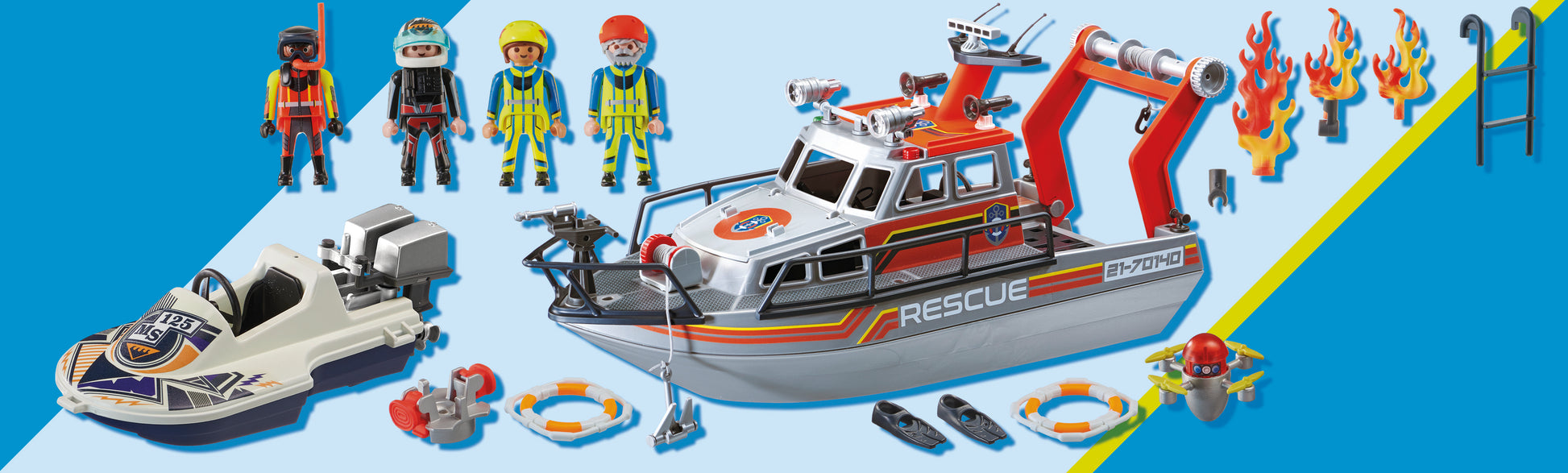 Playmobil 70140 City Action Sea Rescue Fire Rescue with Personal Watercraft