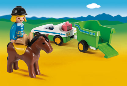 Playmobil 1.2.3 70181 Car with Horse Trailer