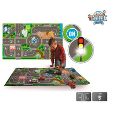 Kids Globe Traffic Mat W/Led Traffic Lights 72Cm X 120Cm