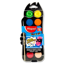 Maped Box 12 30Mm Color'peps Watercolour Tablets + Brush