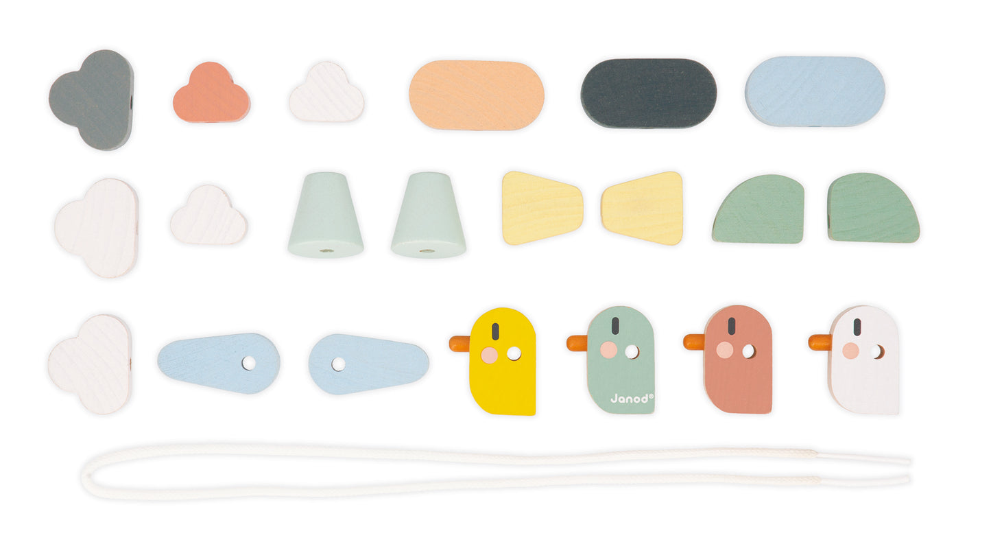 Janod Sweet Cocoon - Thread-Your-Own Bird Beads
