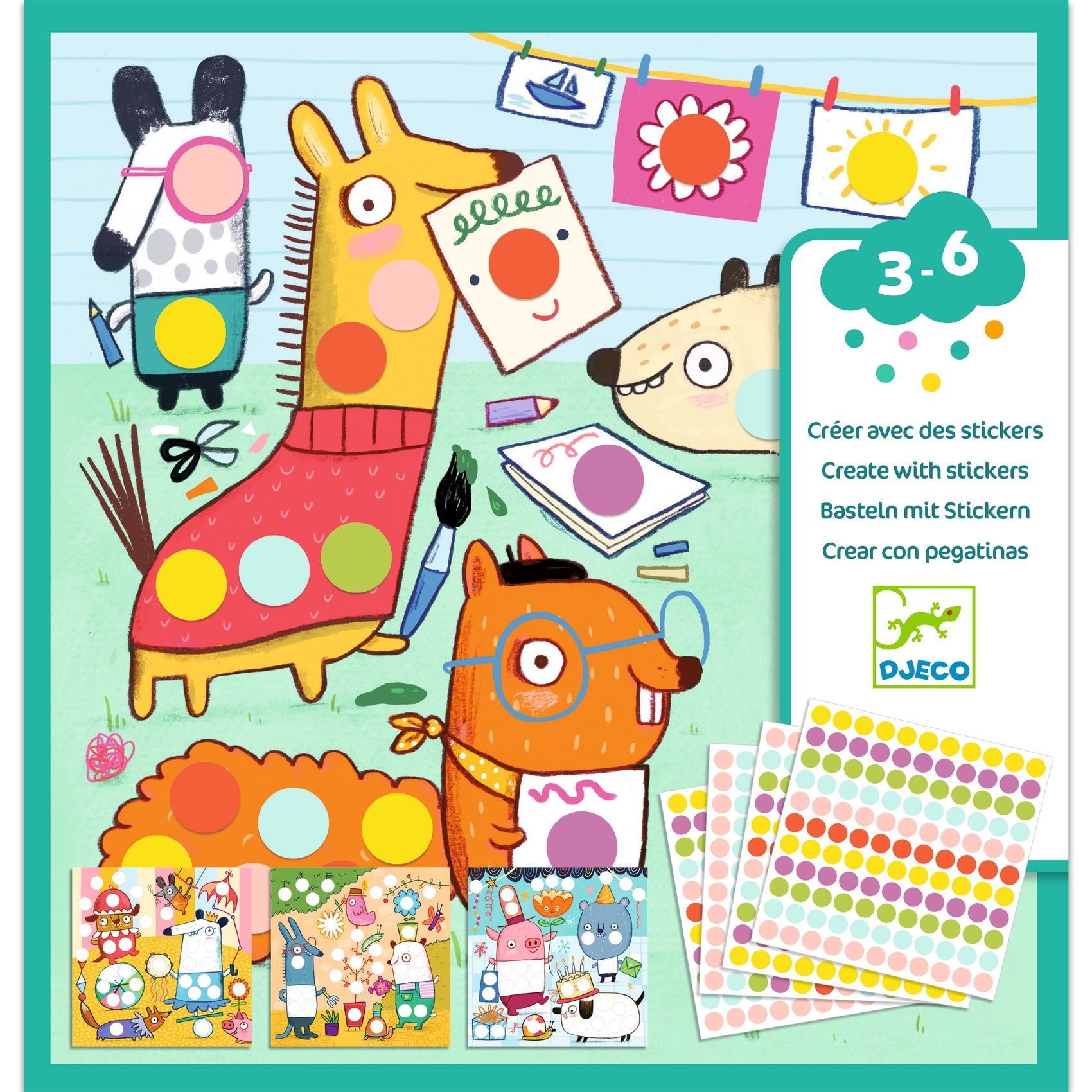 Djeco With Coloured Dots Create With Stickers (F)