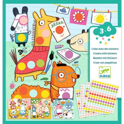 Djeco With Coloured Dots Create With Stickers (F)