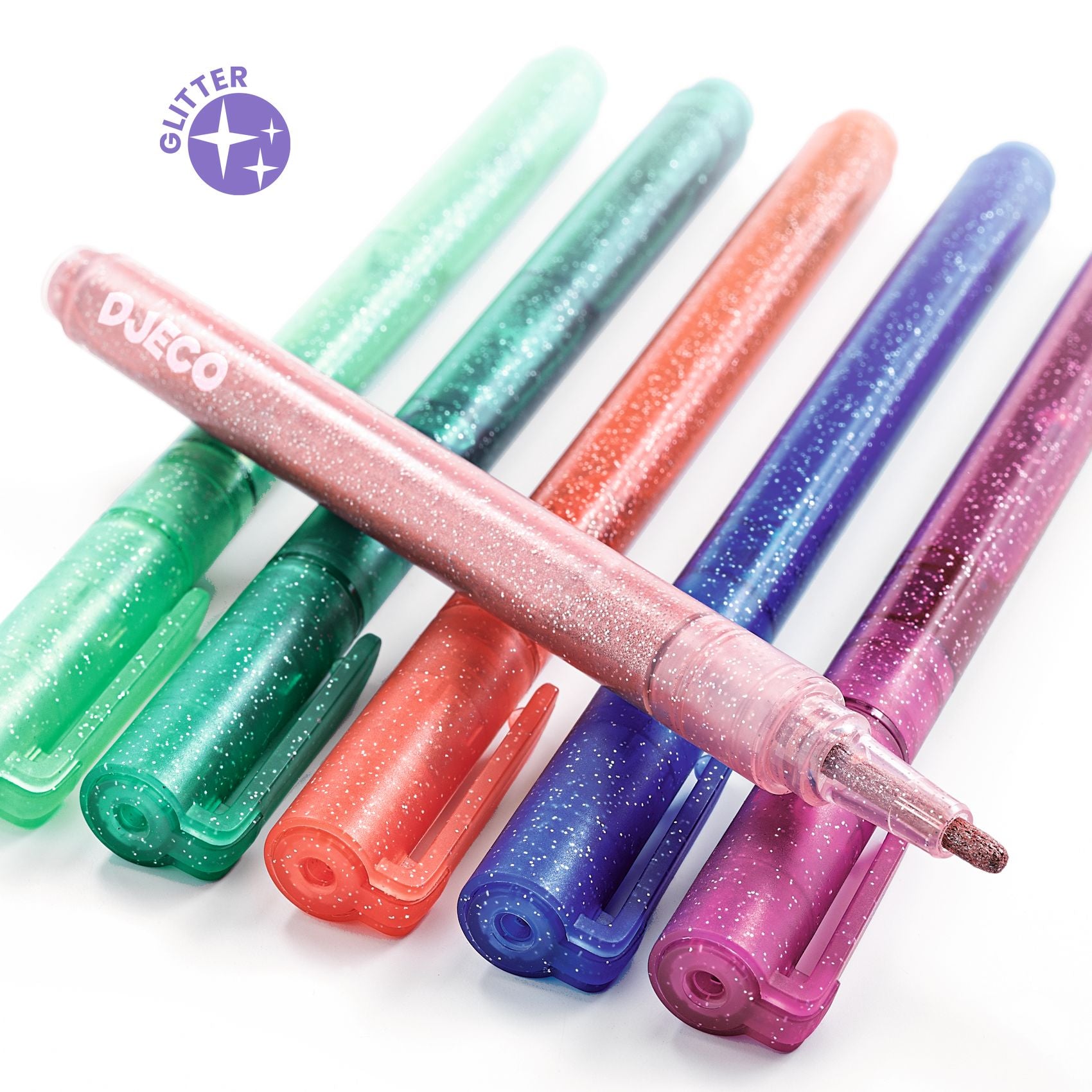 Djeco 6 Glitter Markers - Sweet