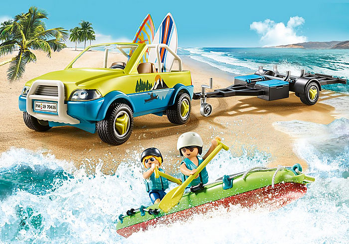 Playmobil 70436 Family Fun Beach Hotel Beach Car with Canoe
