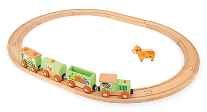 Janod Story Farm Train With Tracks