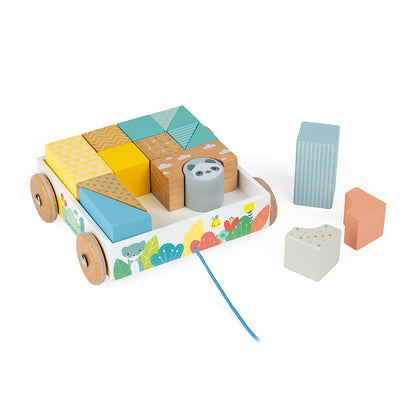 Janod Pure Pull-Along Blocks Cart (D)