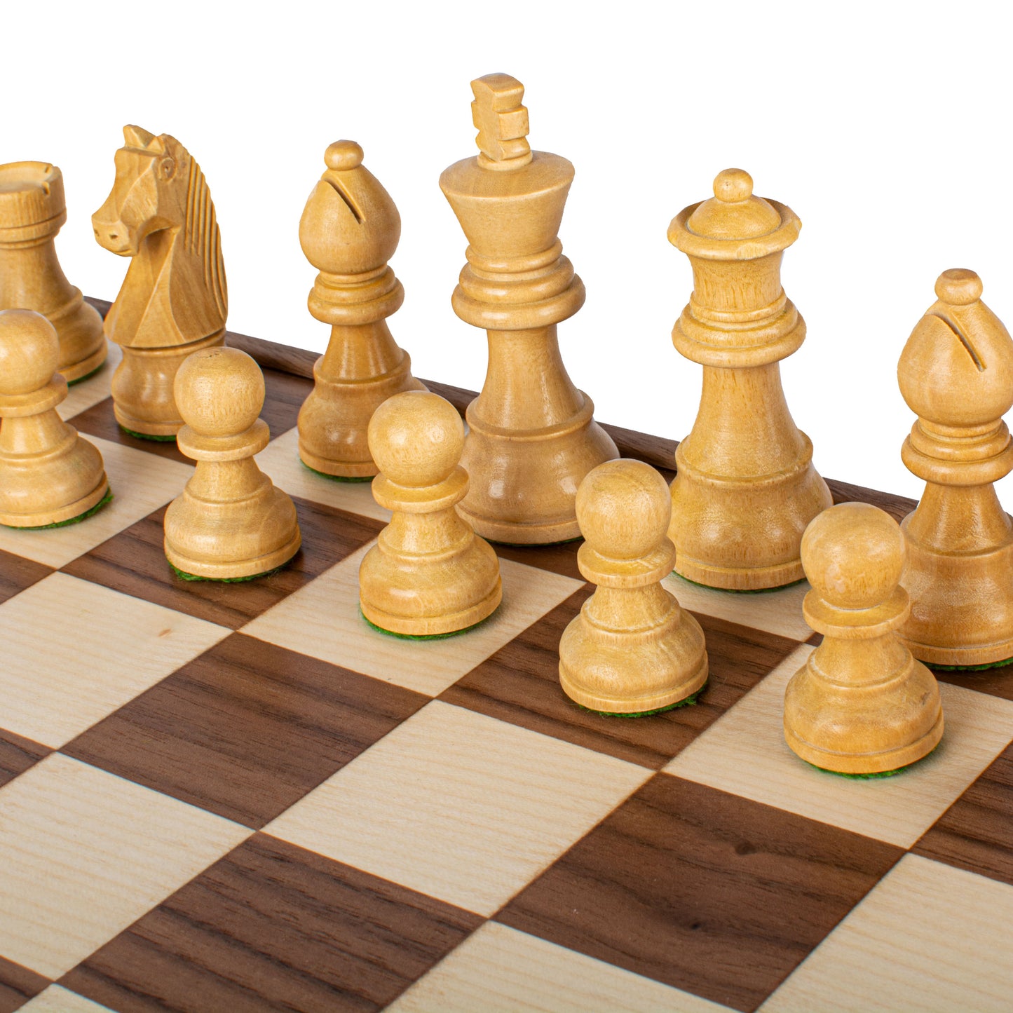 Manopoulos Wooden Chess Set In Inlaid Chessboard Case