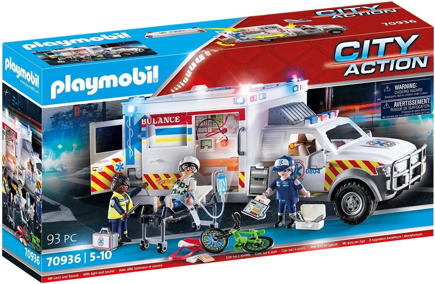 Playmobil 70936 Rescue Vehicles Ambulance with Lights and Sound
