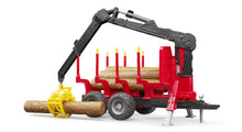 Bruder Forestry Trailer W/Loading Crane, 4 Trunks & Grab
