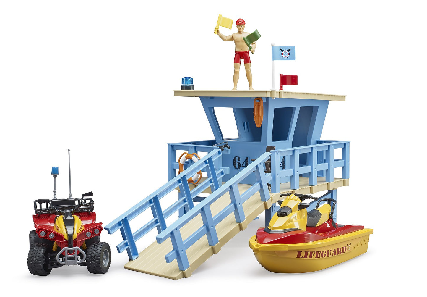 Bruder Life Guard Station W/Quad & Water Craft