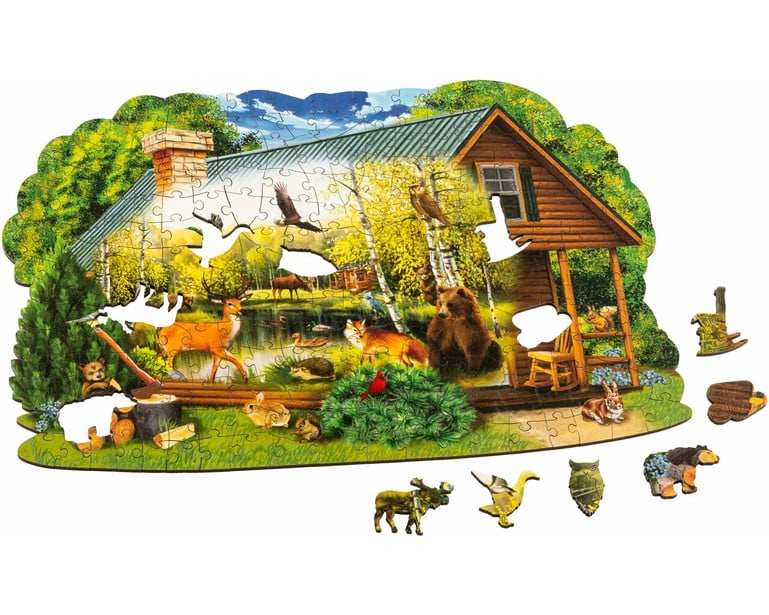 Wentworth Wooden Puzzles Wildlife Cabin - Maxi shaped puzzle 250 Pieces