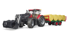Bruder Case Ih W/Frontloader, Trailer & 8 Bales
