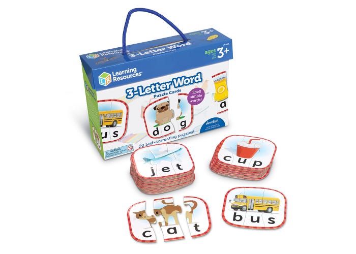 Learning Resources 3-Letter Word Puzzle Cards