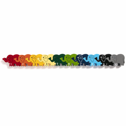 Alphabet Jigsaws Number Elephant Row (D)