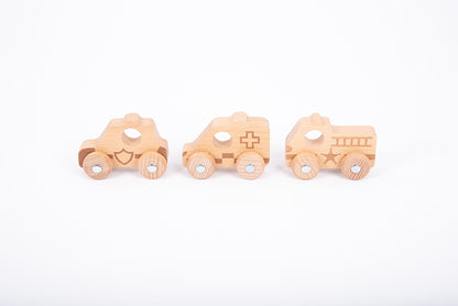 Tickit Natural Wood Emergency Vehicles Set