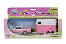 Kids Globe Die Cast Pink Mitsubishi L200 With Horsetrailer