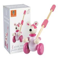 Orange Tree Toys Boxed Push Along --- Pink Mouse
