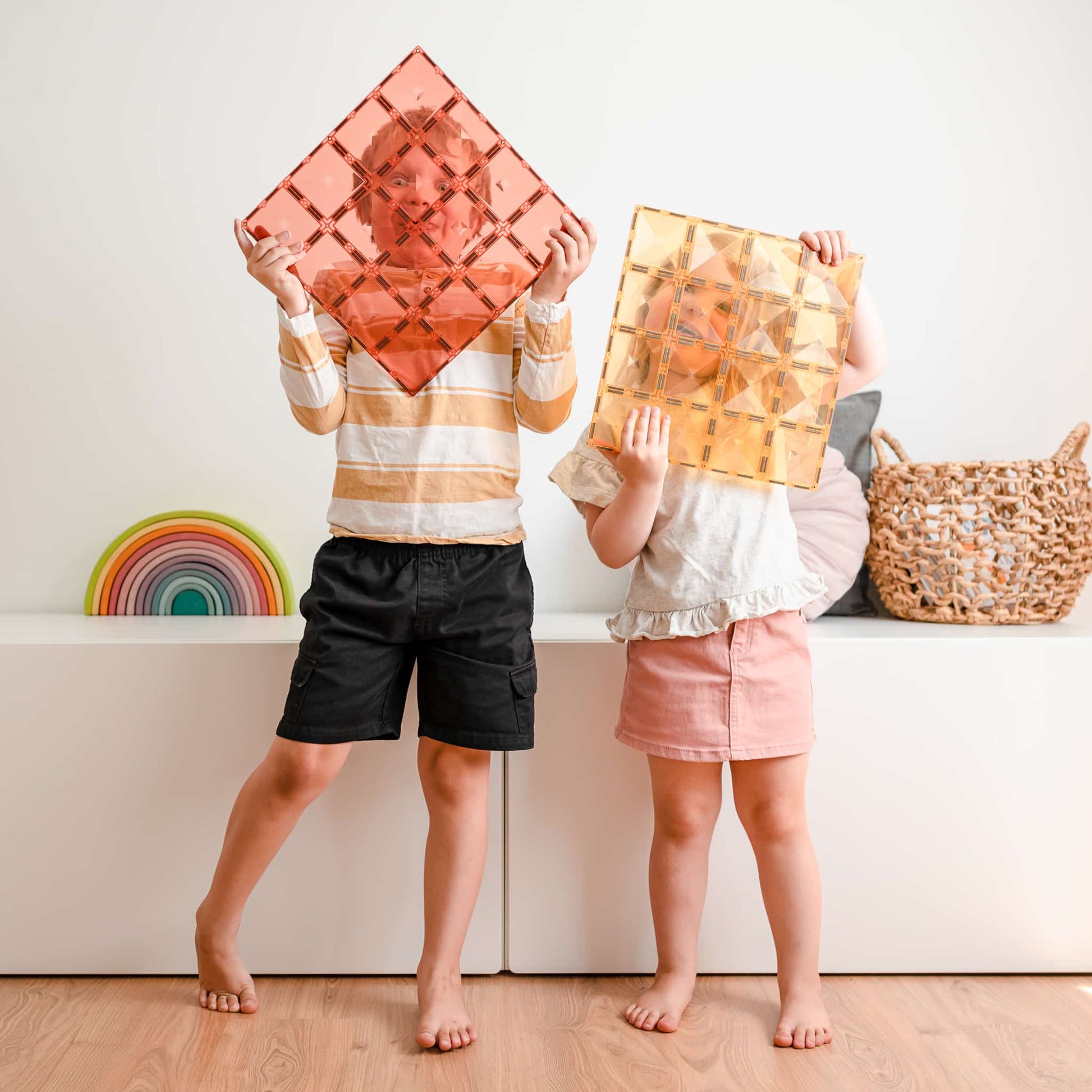 Connetix Tiles 2 Pc Base Lemon Peach