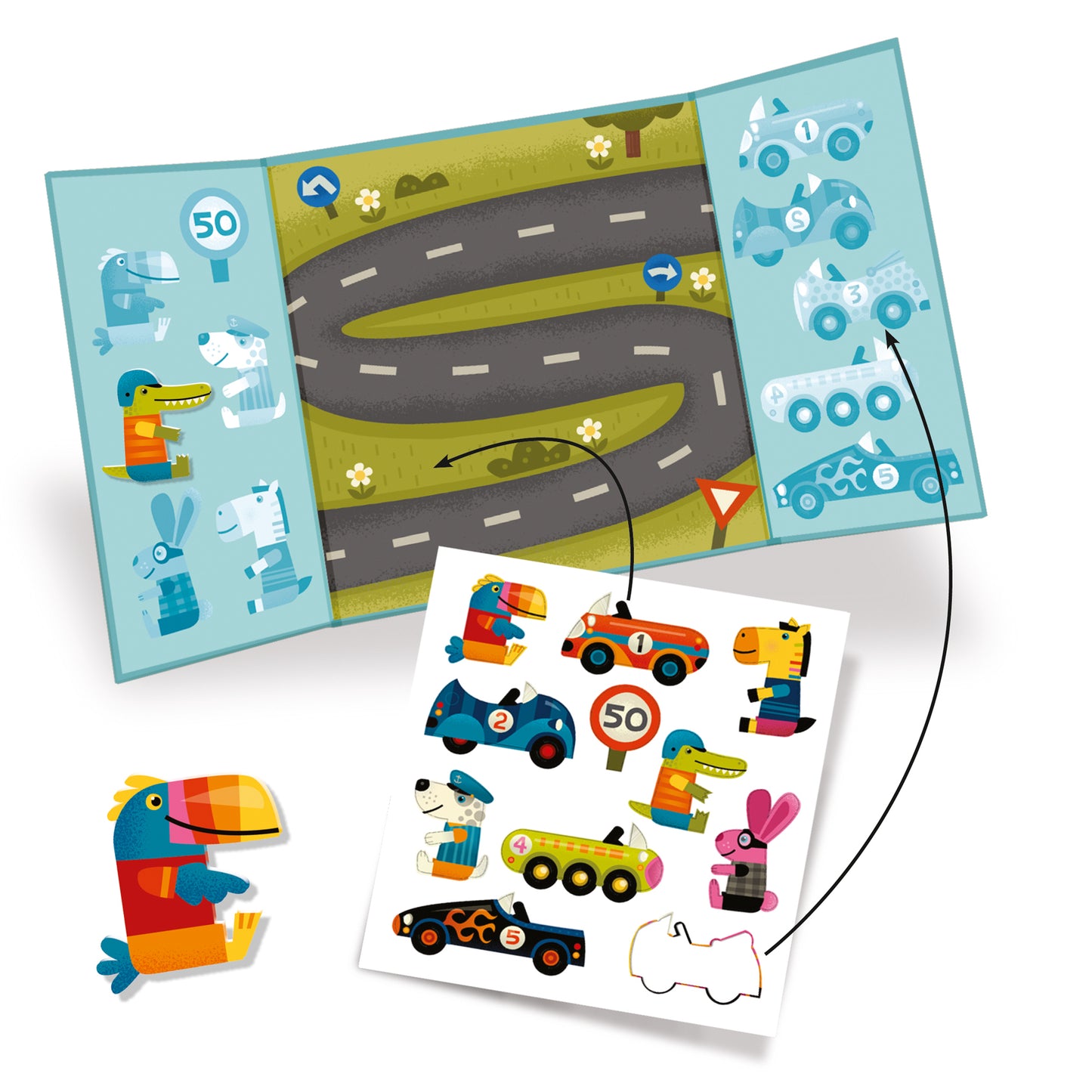 Djeco Cars Thick Stickers