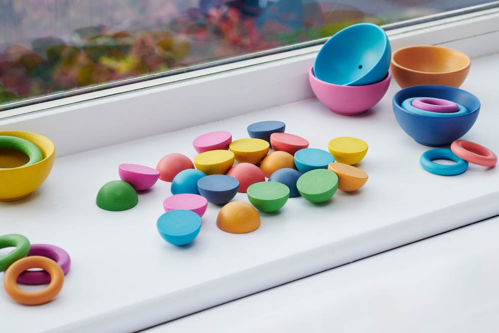TickiT Rainbow Wooden Semispheres