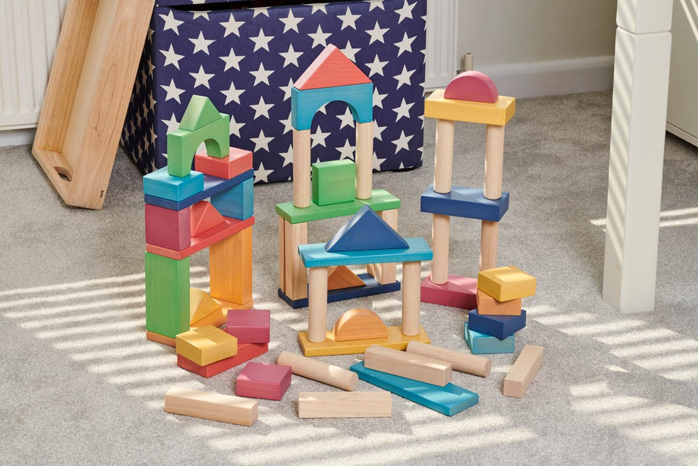 TickiT Rainbow Wooden Jumbo Block Set