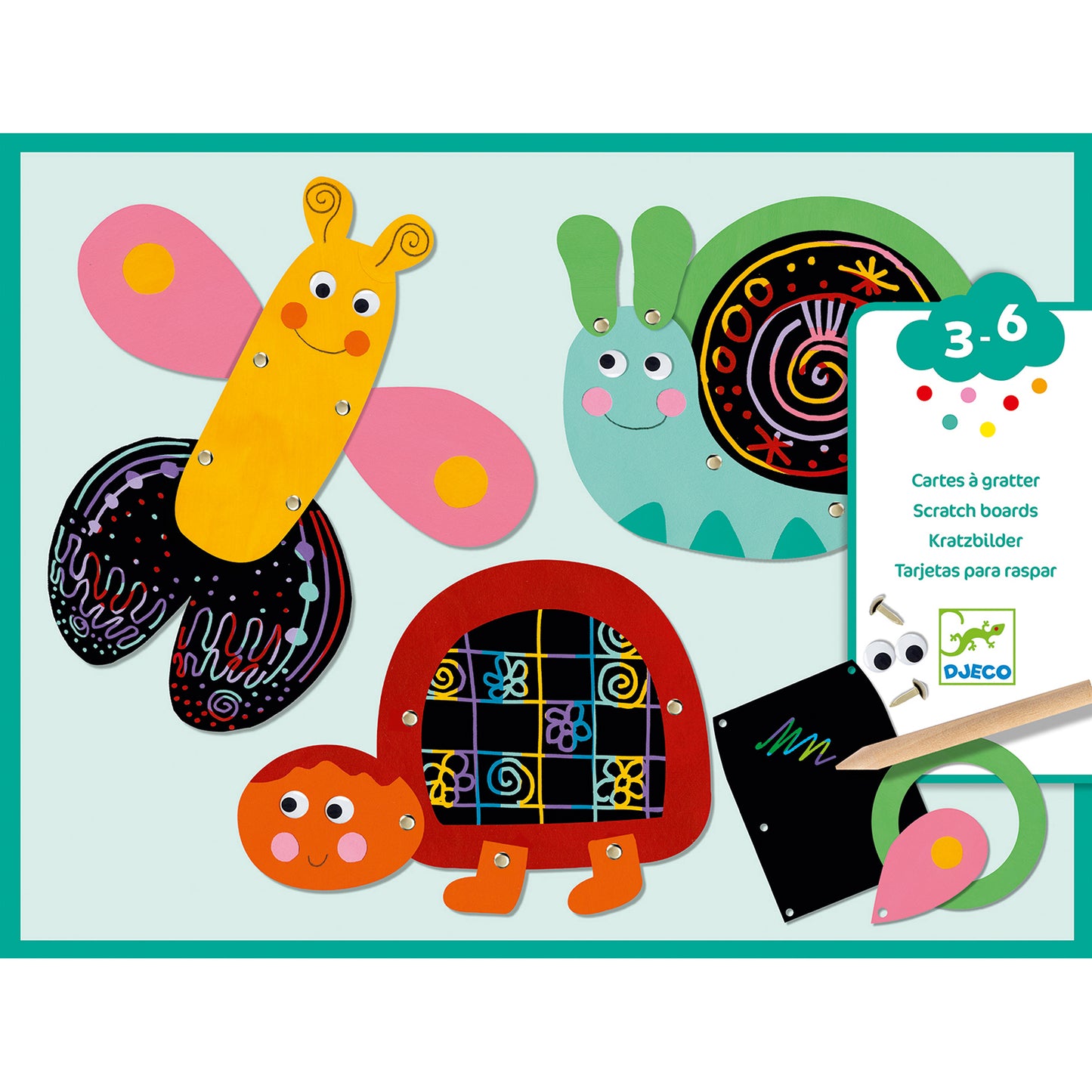 Djeco Funny Animals Scratch Cards (F)