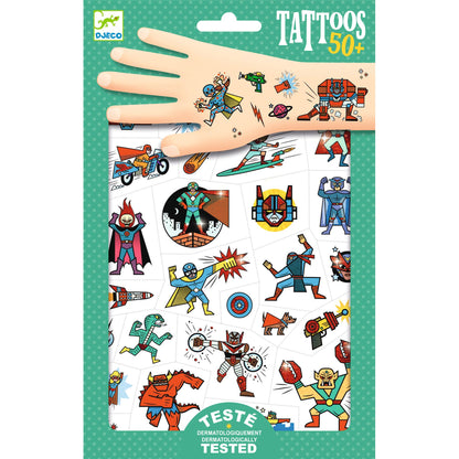 Djeco Heroes Vs Villains Temporary Tattoos