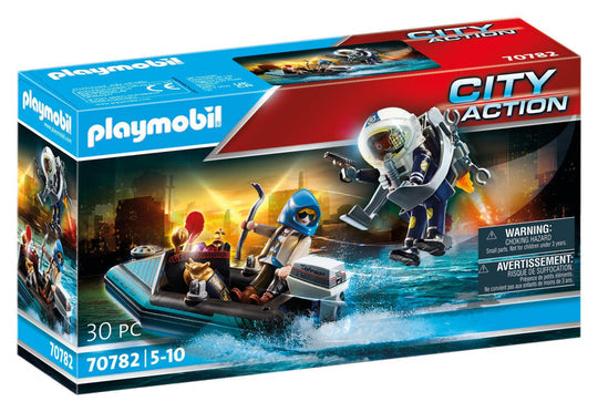 Playmobil 70782 City Action Police Jet Pack with Boat