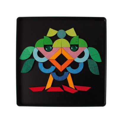 Grimms Magnet Puzzle Triangle, Square, Circle with Sparkling Parts