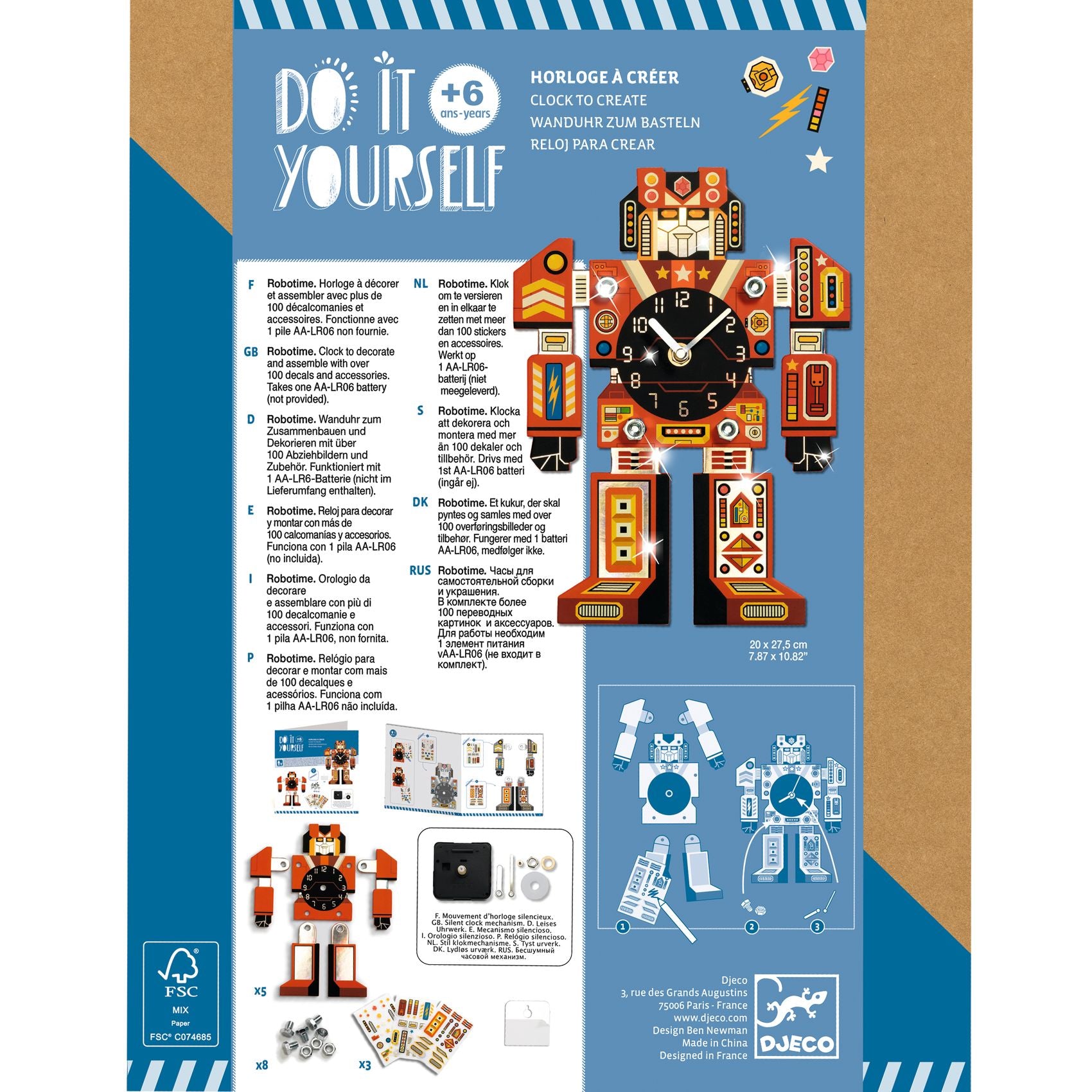 Djeco DIY Clocks To Create Robotime