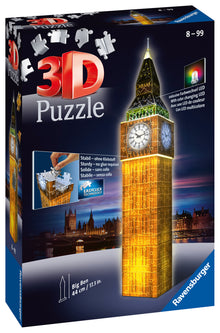 Ravensburger Big Ben Night Edition 3D Puzzle, 216pc Jigsaw Puzzle