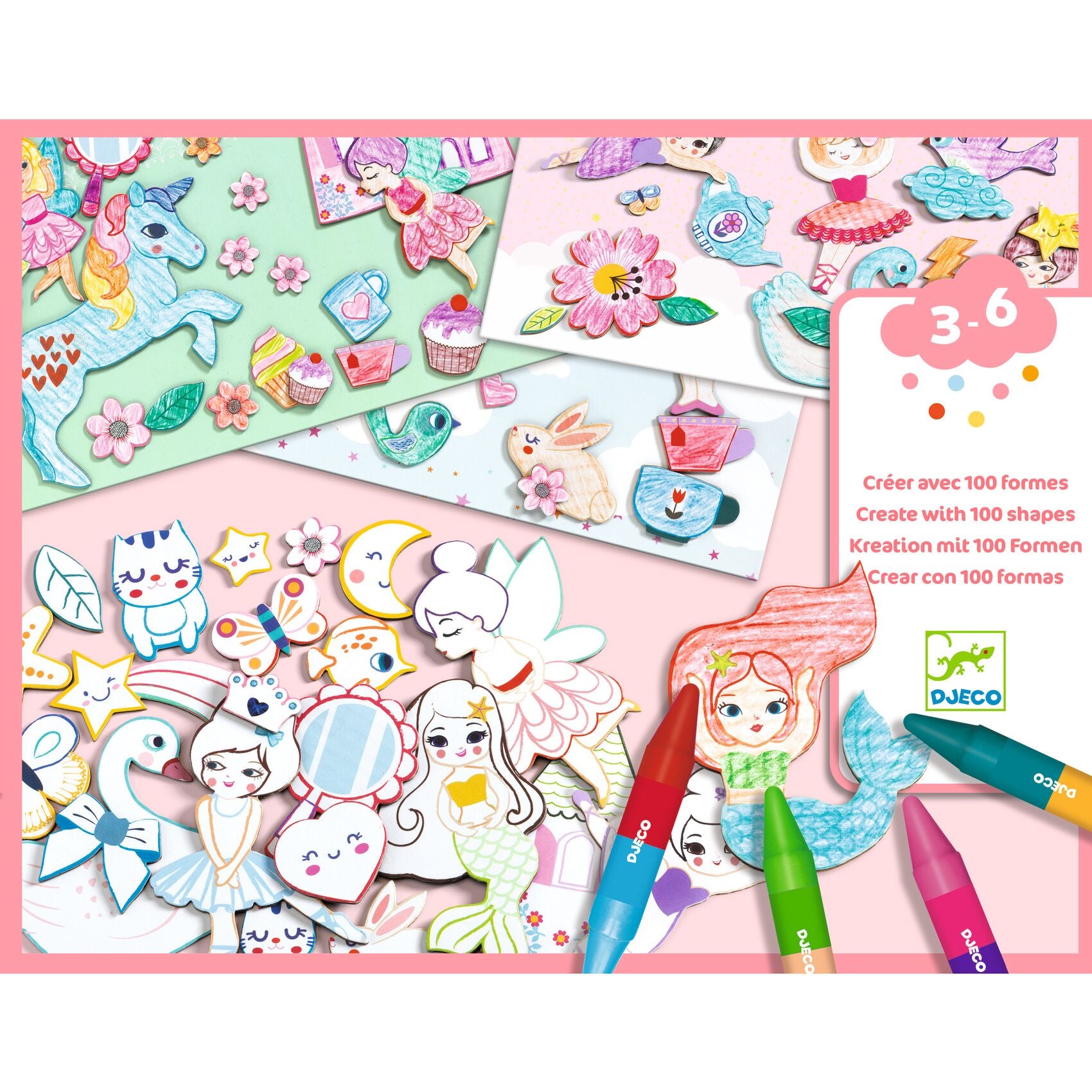 Djeco Create With Shapes A World To Create, Pink