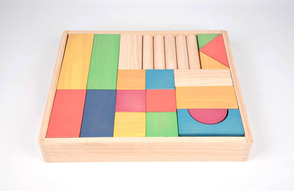 TickiT Rainbow Wooden Jumbo Block Set