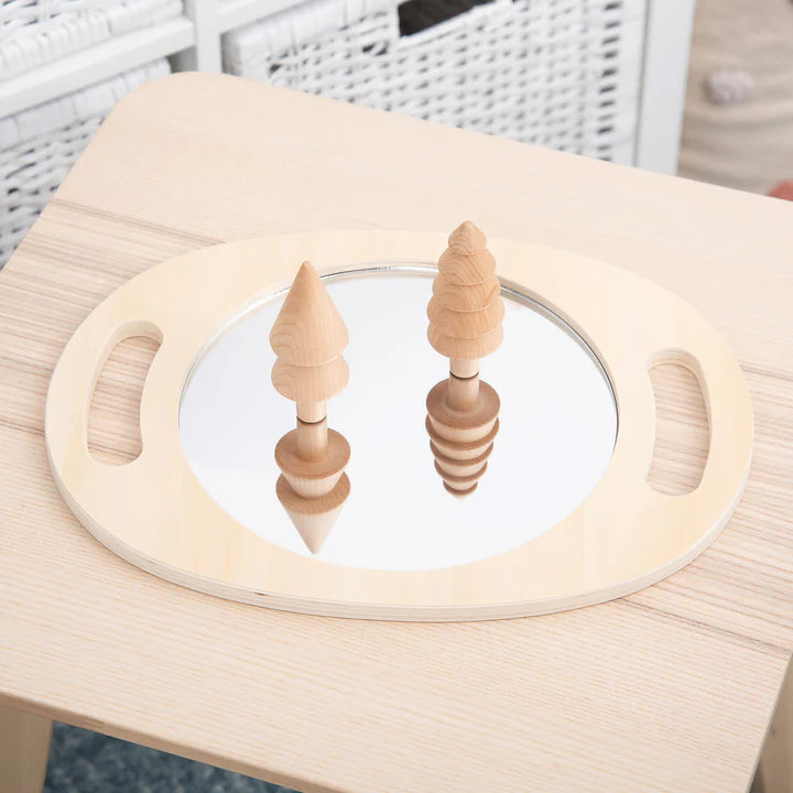 TickiT Handheld Wooden Mirror