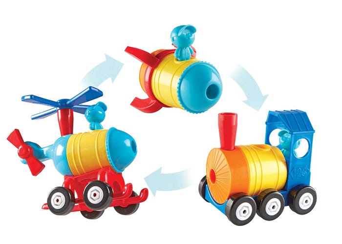 Learning Resources 1-2-3 Build It!™ Rocket-Train-Helicopter