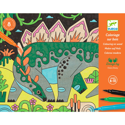 Djeco Colouring On Wood Dino World