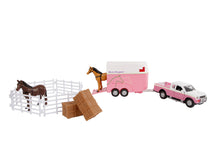 Kids Globe Die Cast Mitsubishi W/Horsetrailer & Accessories - Pink