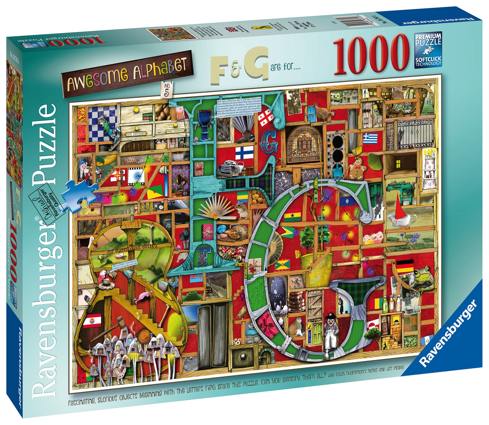 Ravensburger Colin Thompson - Awesome Alphabet "F & G", 1000pc Jigsaw Puzzle