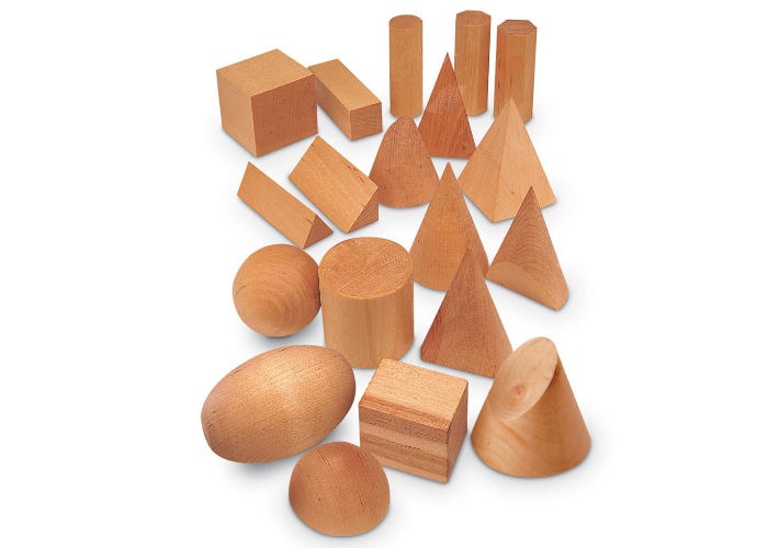 Learning Resources Wooden Geometric Solids (Set of 19)