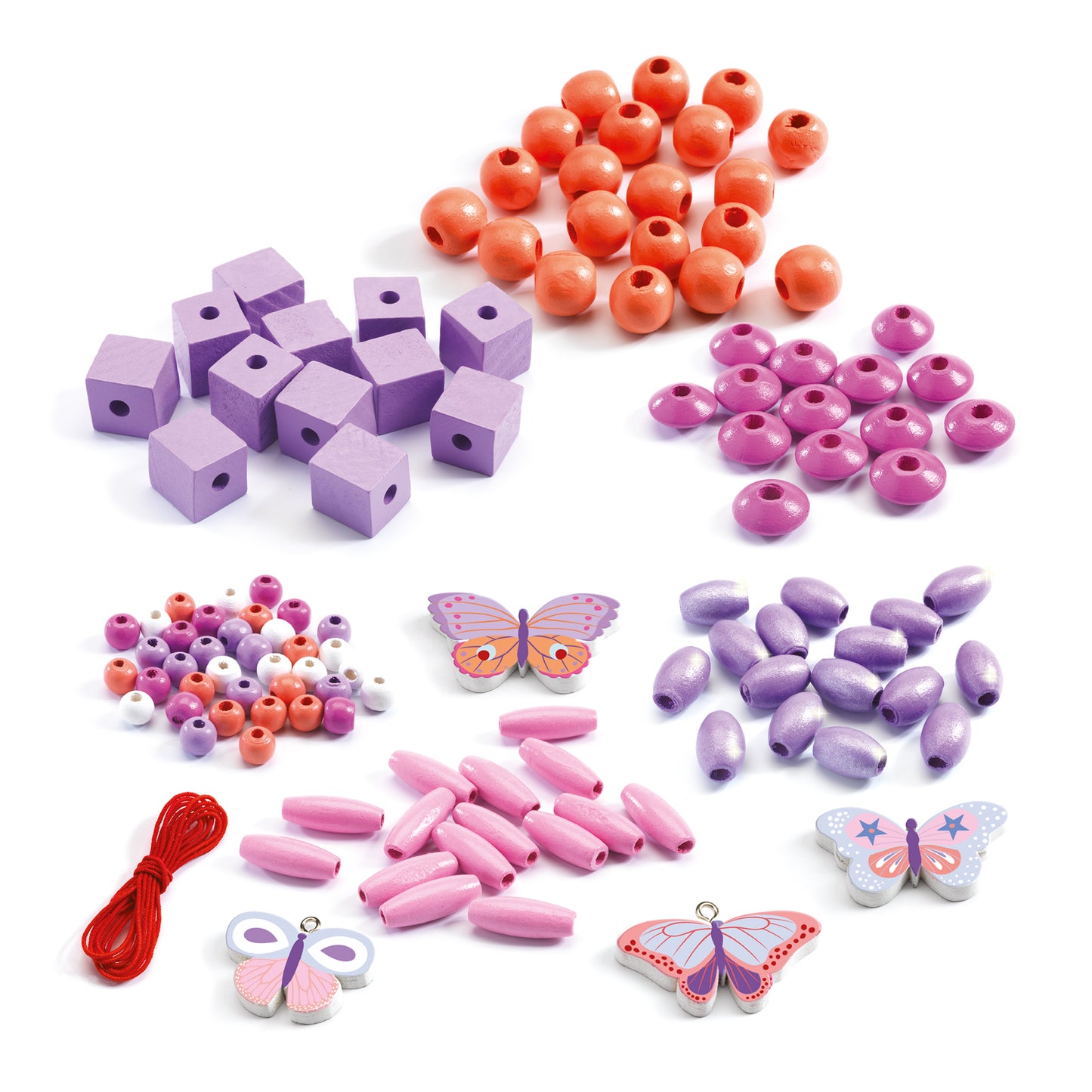 Djeco Wooden Beads, Buterflies