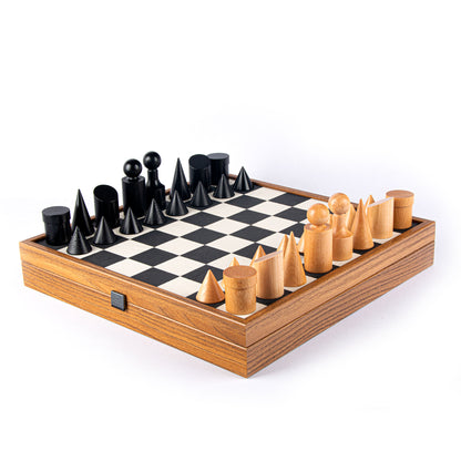 Manopoulos Wooden Chess Set in Bauhaus Style