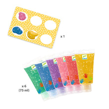 Djeco 6 Tubes Of Finger Paint - Glitter