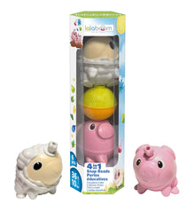 Lalaboom Tube Of Educational Beads And 2 Farm Animal Beads