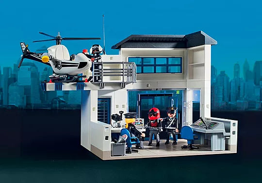 Playmobil 71602 Action Heroes: Police Station with Helicopter Pad