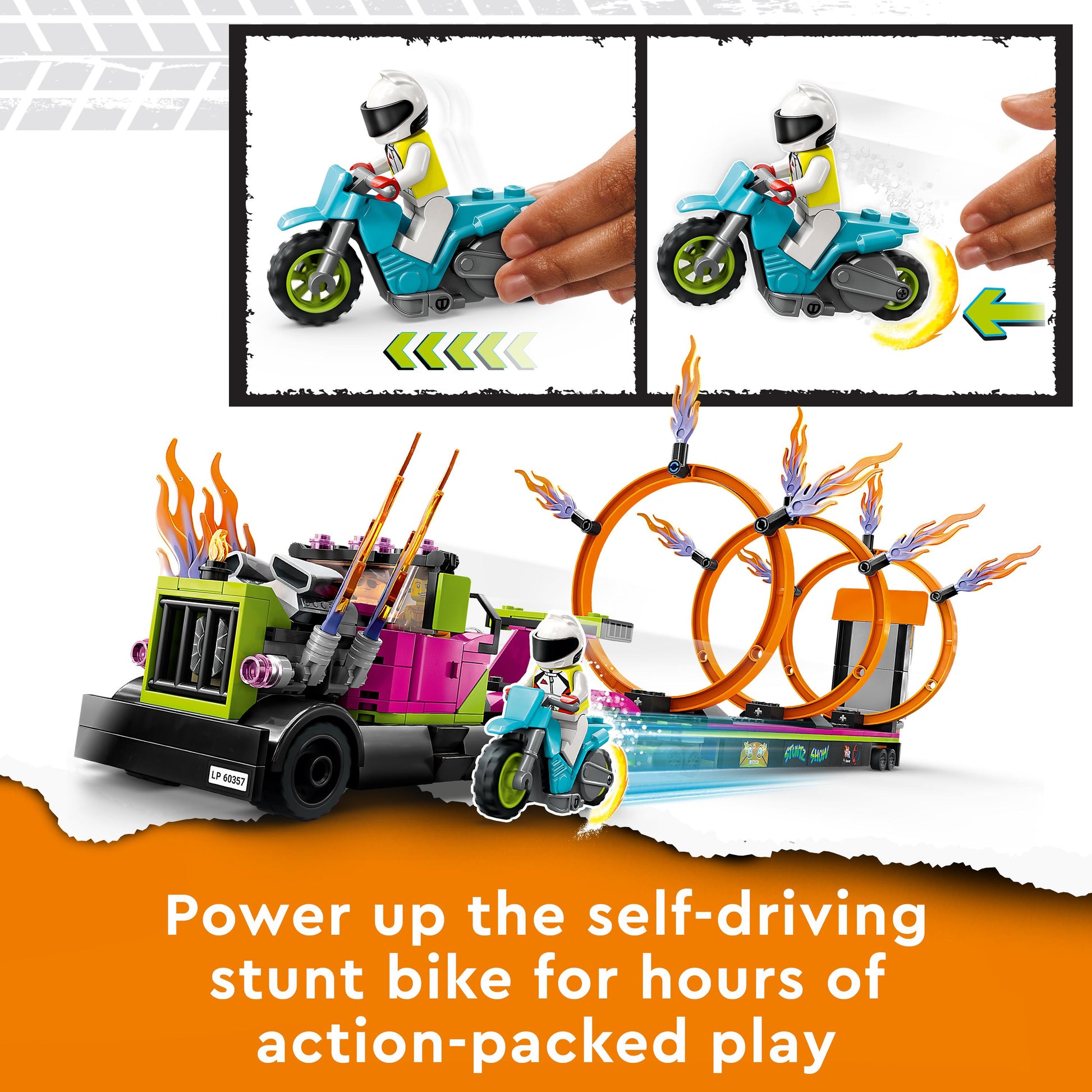 Lego City Stuntz 60357 Stunt Truck & Ring of Fire Challenge (C)